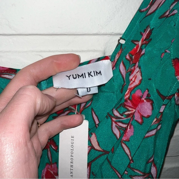 Yumi Kim Green Vienna Silk Floral Print A-Line Dress, Women’s Size 0 - Picture 9 of 10
